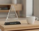 CBG3 engraved triangular award
