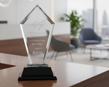 Clear & Black Glass Deluxe Corporate Award