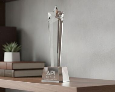Business Excellence Clear Glass Star Column Award