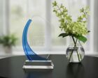 AC79 Curved Clear & Blue Crystal Award