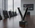 AC181 Clear & Black Crystal V Shaped Award