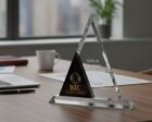 CS007 Triangular Crystal Glass Award
