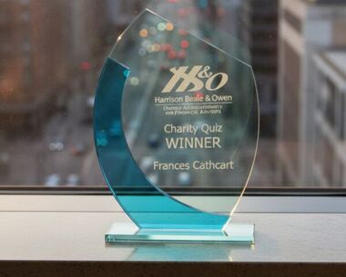 Clear & Blue Curve Glass Award