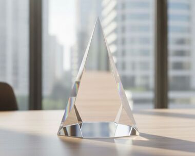 Triangular Crystal Trophy Award