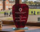 XG08 Red Marble Glass Shield Award