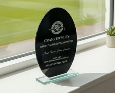 Black-Backed Oval Glass Award