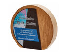 V524 cicular wooden award with acrylic