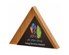 V527 Triangular laminated wooden award with acrylic