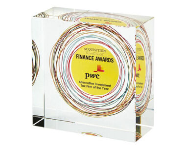 40mm Thick Printed Glass Block Award