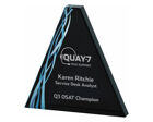 T.4050 Triangular printed black glass award