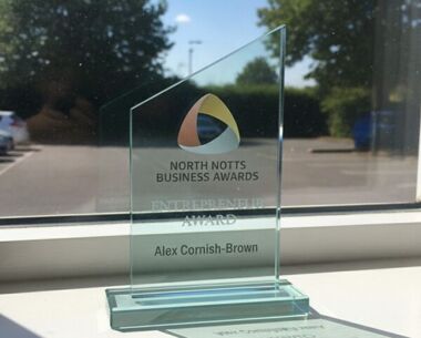 Printed Business Trophy with Diagonal Cut