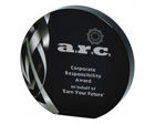 T.4061 Circular black printed glass award