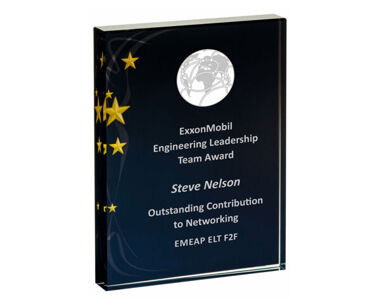 Rectangular Black and Gold Stars Award