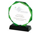 T.2915 Green edged octagonal glass  award