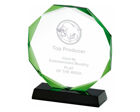 T.2916 Green edged Octagon glass award