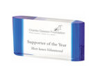 T.4100 Blue and clear rectangular award