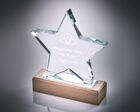 T.4103 ,hero star glass award with wooden bass
