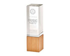 T.4110 Glass pillar award with wooden base