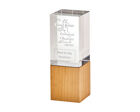 T.4109 Glass pillar award with wooden base