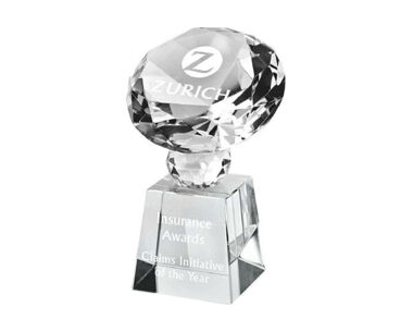 Crystal Diamond Award with Clear Base