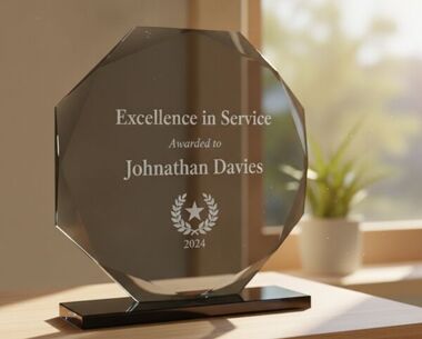 Smoked Octagonal Glass Award