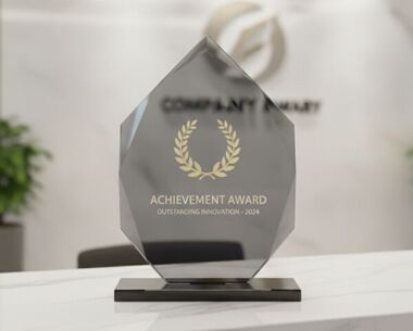 Smoked Diamond-Shaped Glass Award