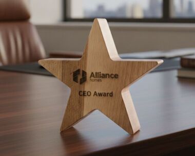 Engraved Sustainable Wooden Star Award