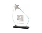 T.3721 Star top glass trophy with black base