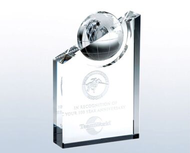 Crystal Globe Award with Diagonal Cut