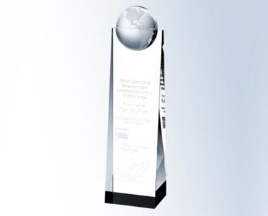 Crystal Pillar Award with Globe