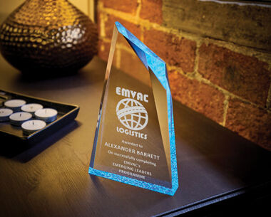 Clear Acrylic Award with Blue Tint