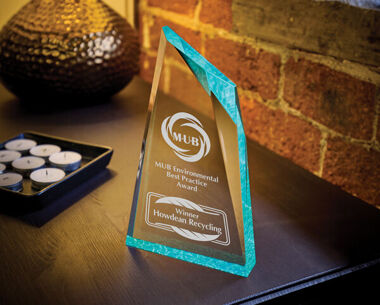 Clear Acrylic Award with Green Tint