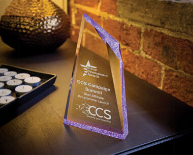 Clear Acrylic Award with Purple Tint