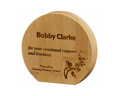 Engraved Circular Bamboo Award