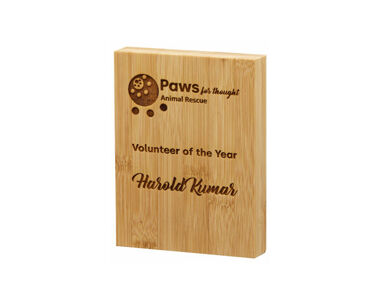 Engraved Rectangular Bamboo Award