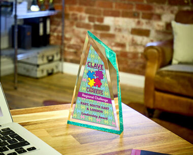 Printed Clear Acrylic Award with Green Tint