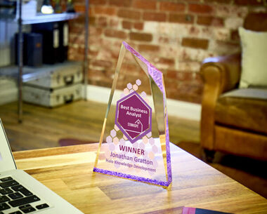 Printed Clear Acrylic Award with Purple Tint