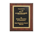 V518 Engraved wooden presentation plaque with gold trim