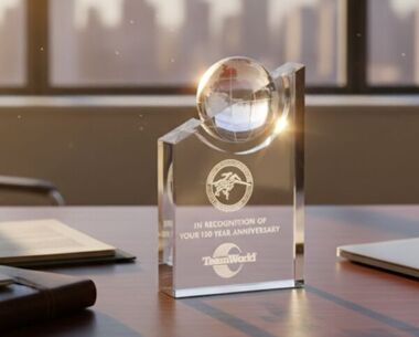 Crystal Globe Award with Diagonal Cut