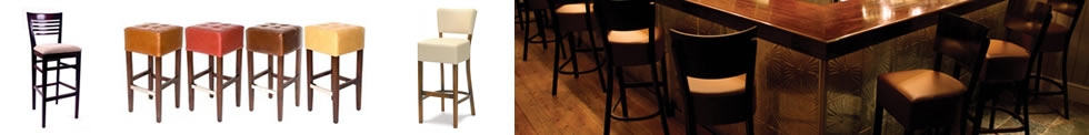 Upholstered Wooden Bar Stools