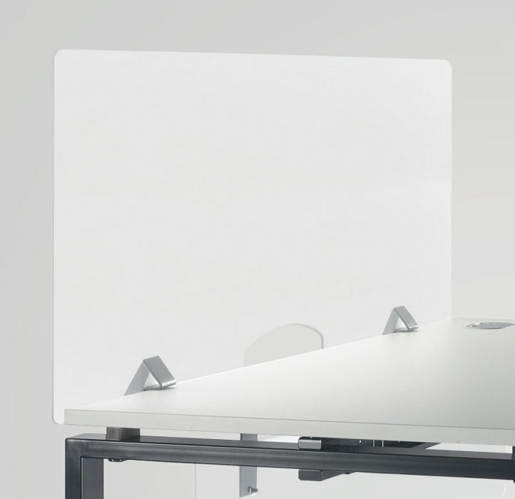 White Single Desk Plexiglass Protection Screen Cortesia Cafe Reality