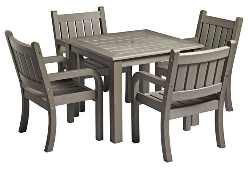 Grey Outdoor Dining Table & Armchair Set - Lindon - Cafe ...