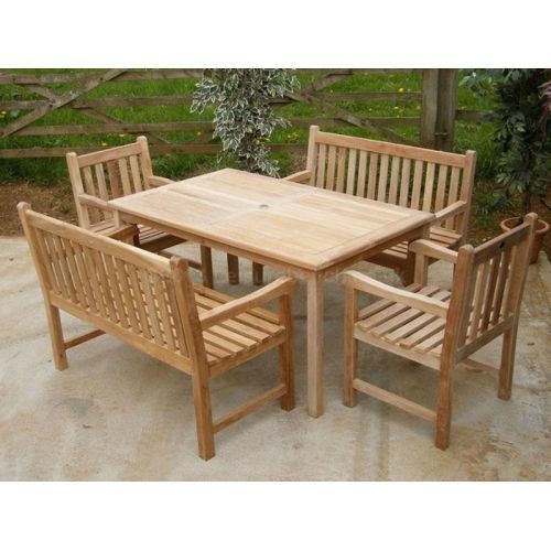 Denton Outdoor Bench Dining Set Cafe Reality