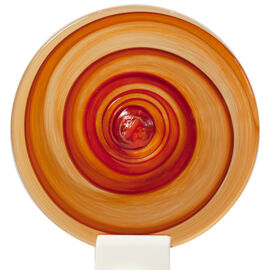 Handblown Roundels swirly red big