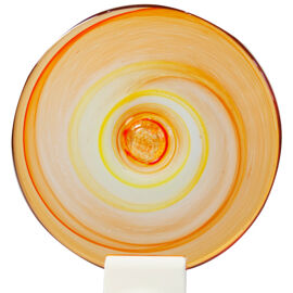 Handblown Roundels swirly orange big