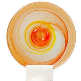 Handblown Roundels - Swirl Orange