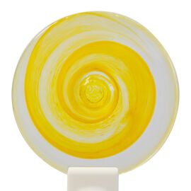 Handblown Roundels swirly yellow big