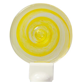 Handblown Roundels swirly yellow small
