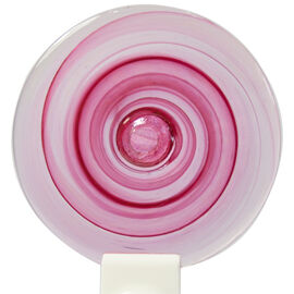 Handblown Roundels swirly pink big
