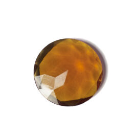 Flatback Round Faceted Doublet Jewels - Mid Amber